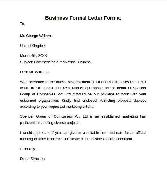 how to write an official letter template