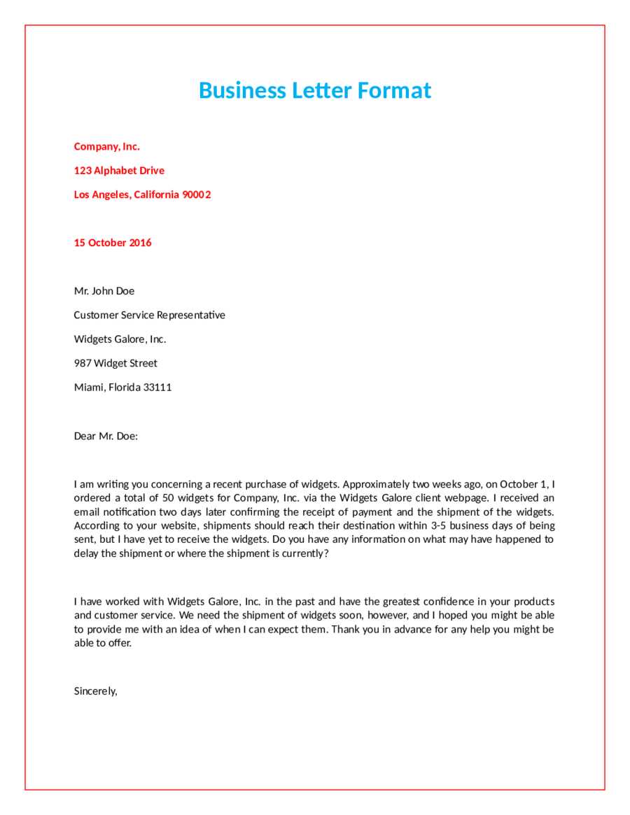 how to write an official letter template