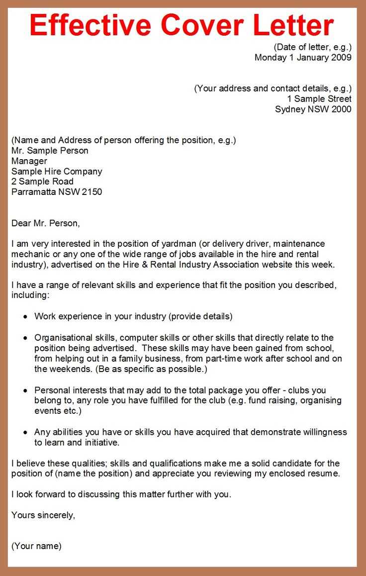 how to write the perfect cover letter template