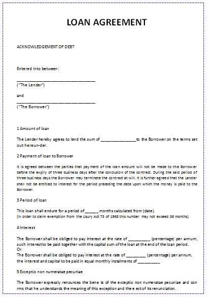 letter of agreement to pay template