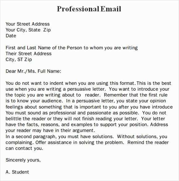 persuasive letter template