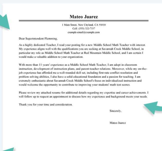 cover letter education template