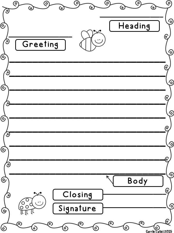 friendly letter template for students