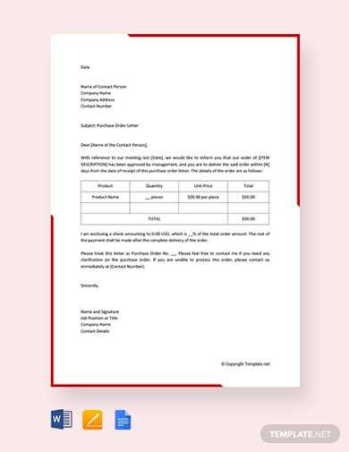 request letter for purchase order template