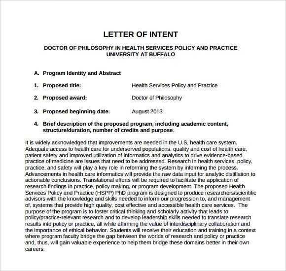 letter of intent medical school template