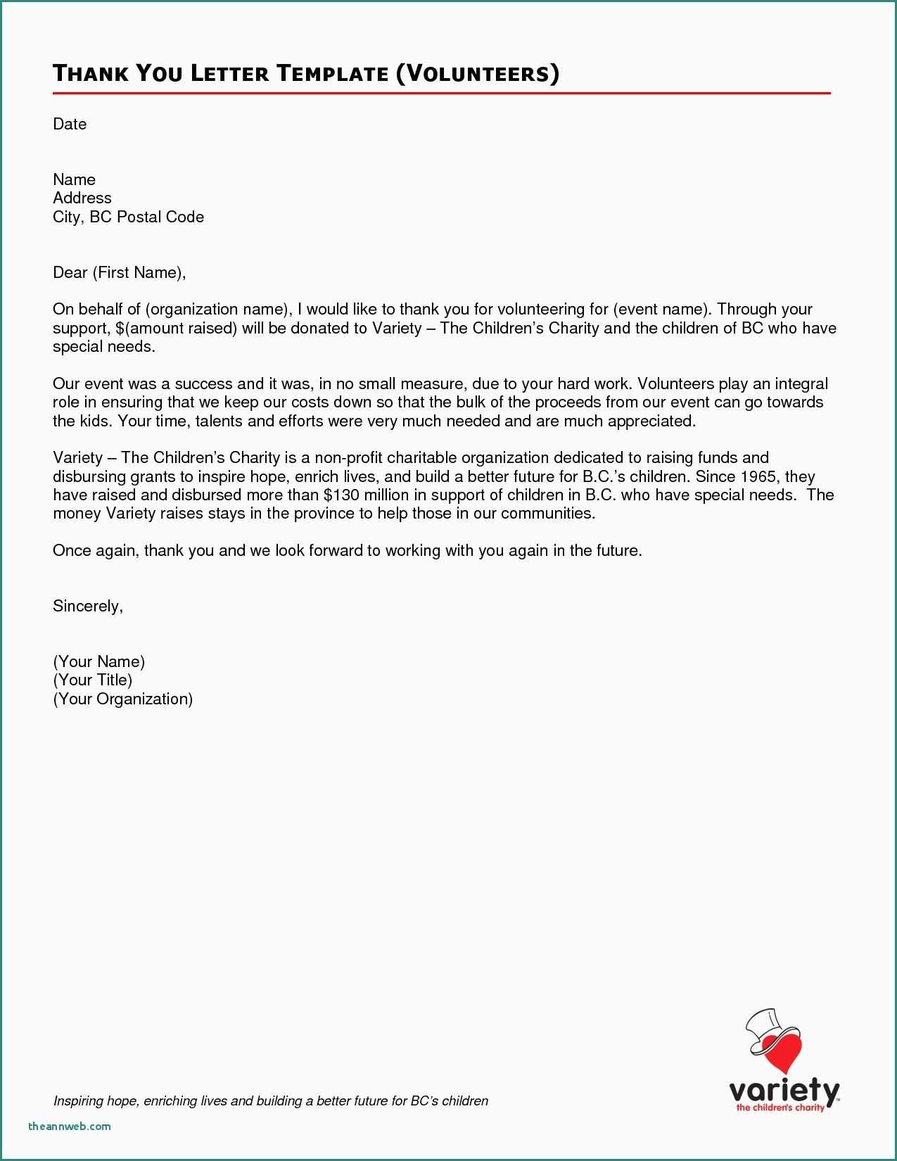 volunteer thank you letter template