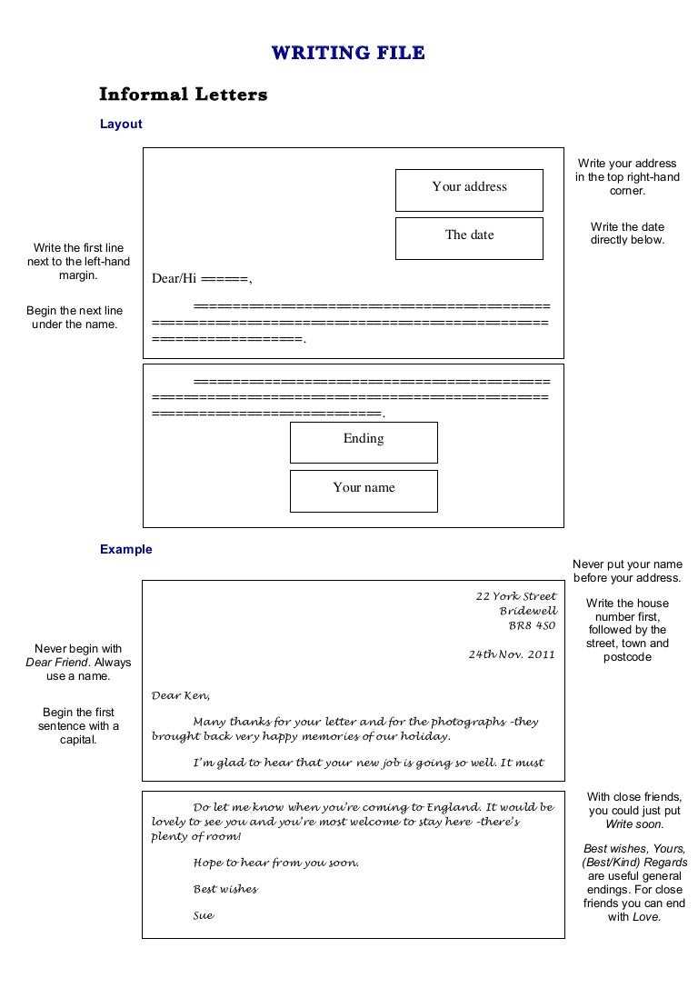 informal letter template google docs