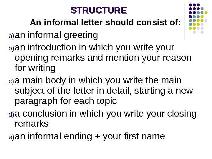 informal letter template word