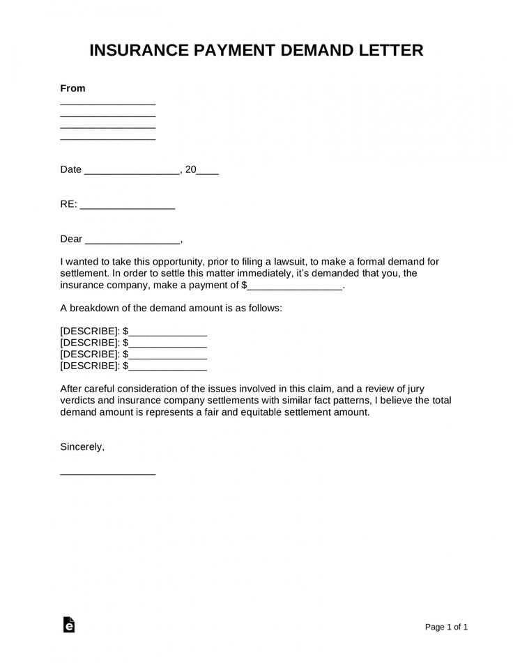 insurance claim demand letter template