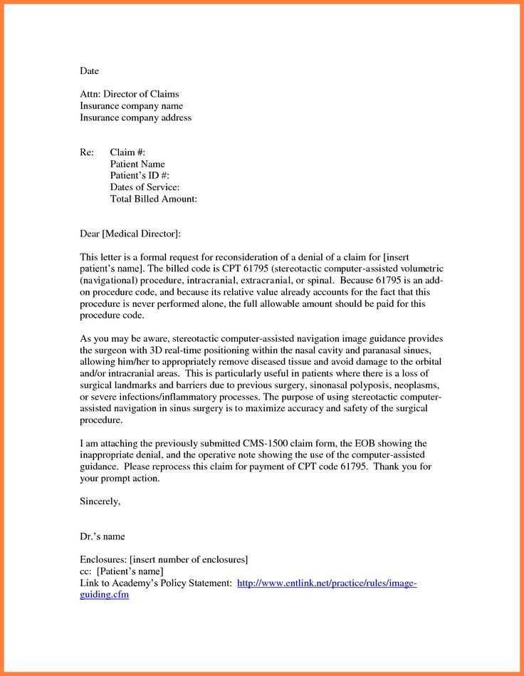 insurance denial letter template