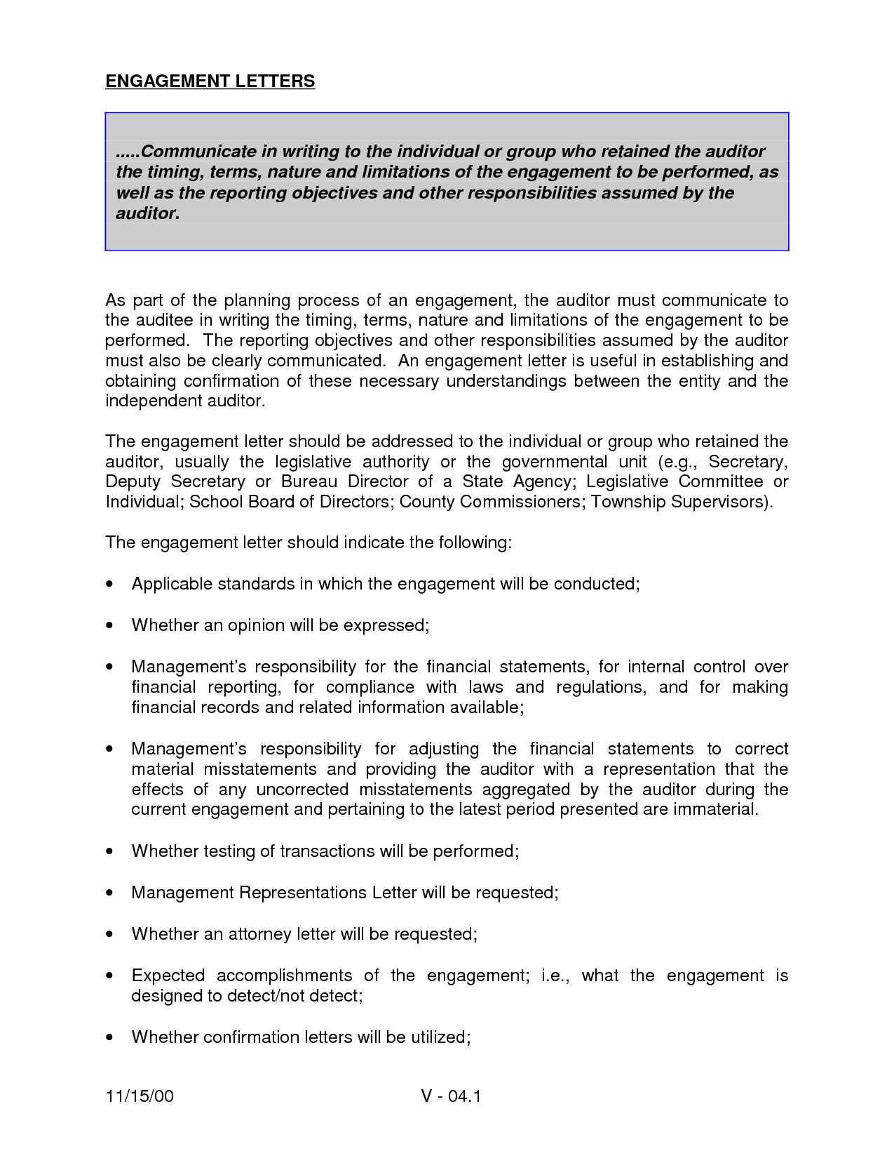 internal audit engagement letter template