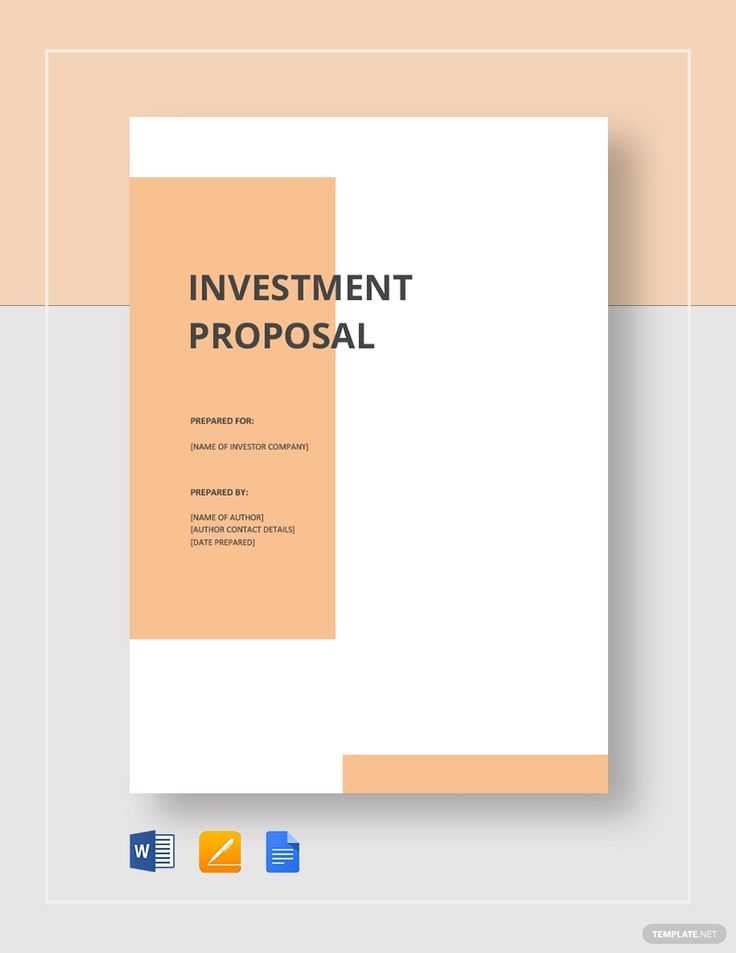 investment proposal letter template