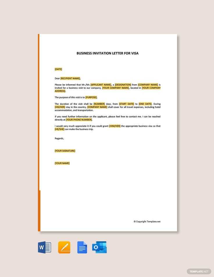 invitation letter for uk visa template word