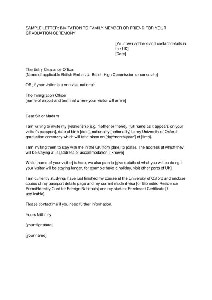 uk visa invitation letter template