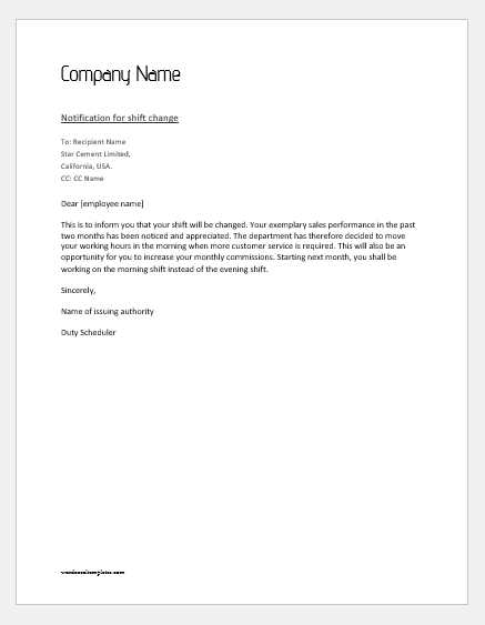 change of line manager letter template