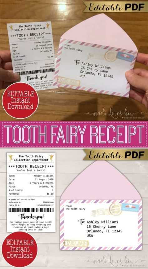 editable tooth fairy letter template pdf