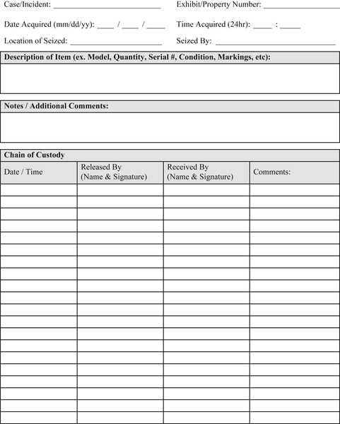 chain of custody letter template