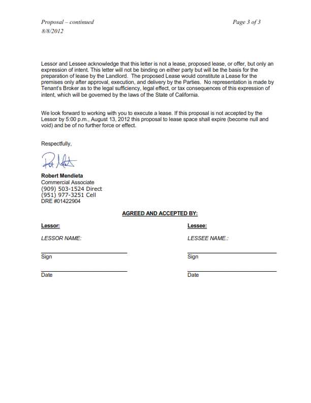 letter of intent to renew lease template