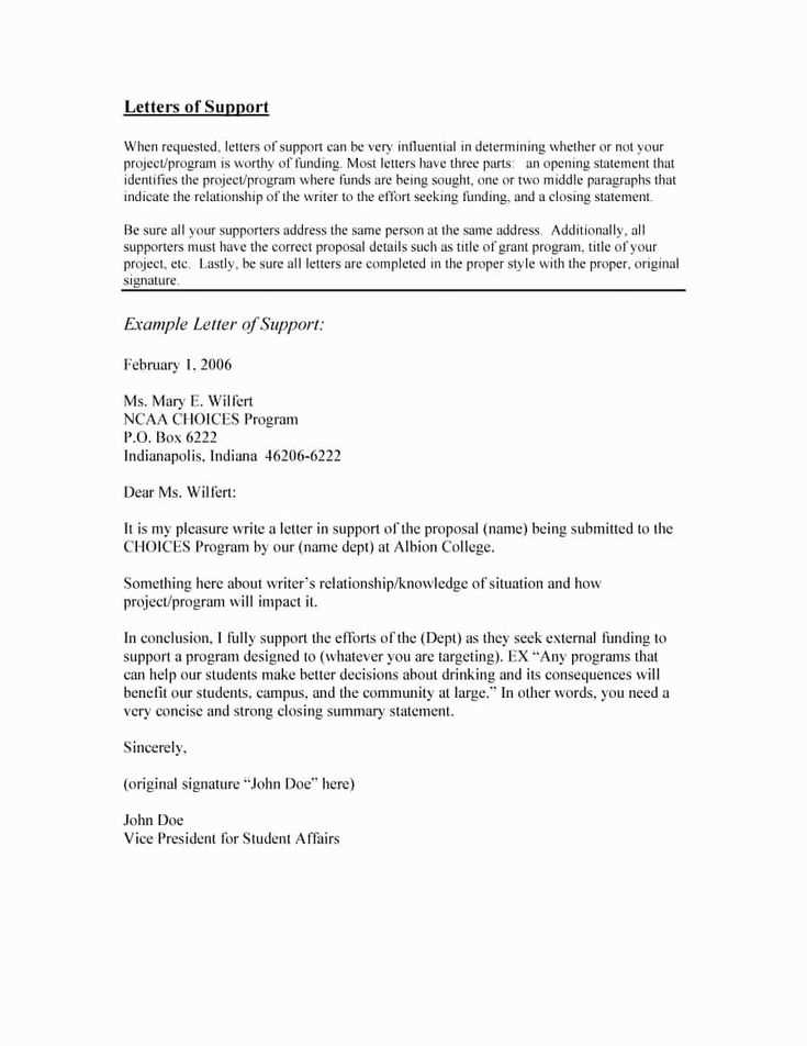 sbir letter of support template