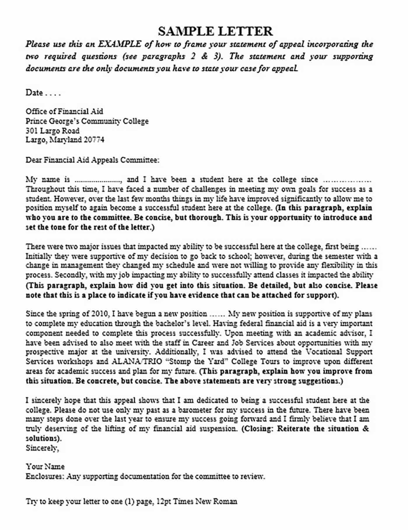 appeal council housing decision letter template