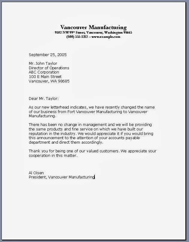 sample professional letter template