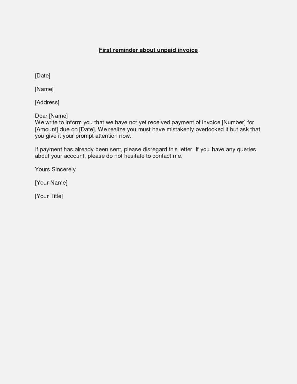 past due invoice letter template