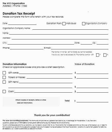 church donation receipt letter template