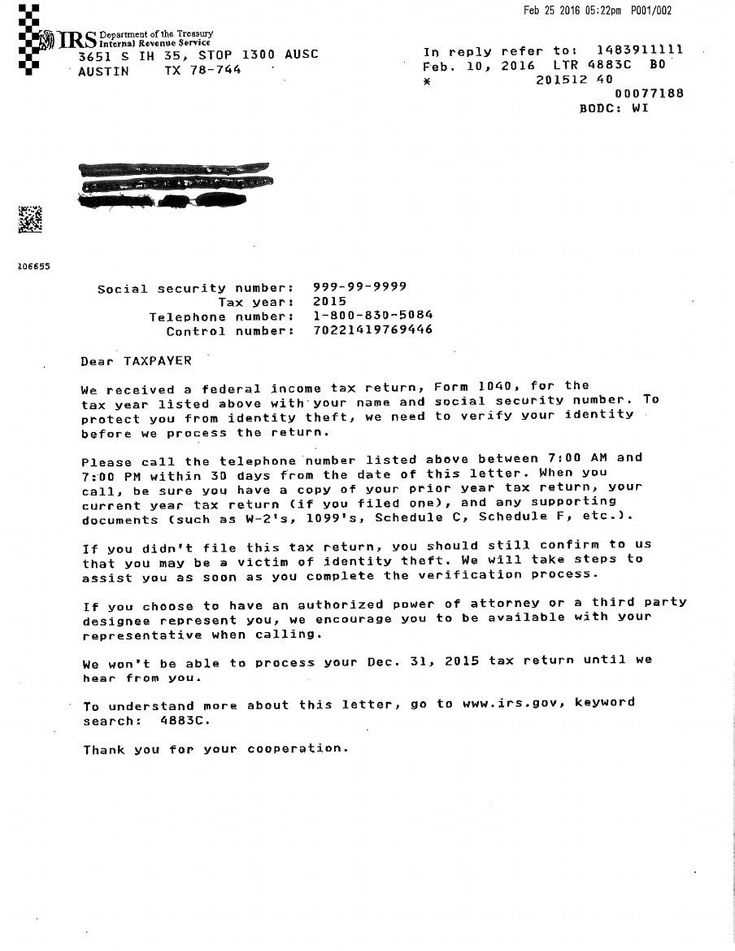 fake irs letter template