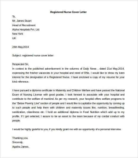 nursing cover letter template australia