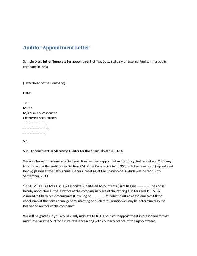 audit letter template