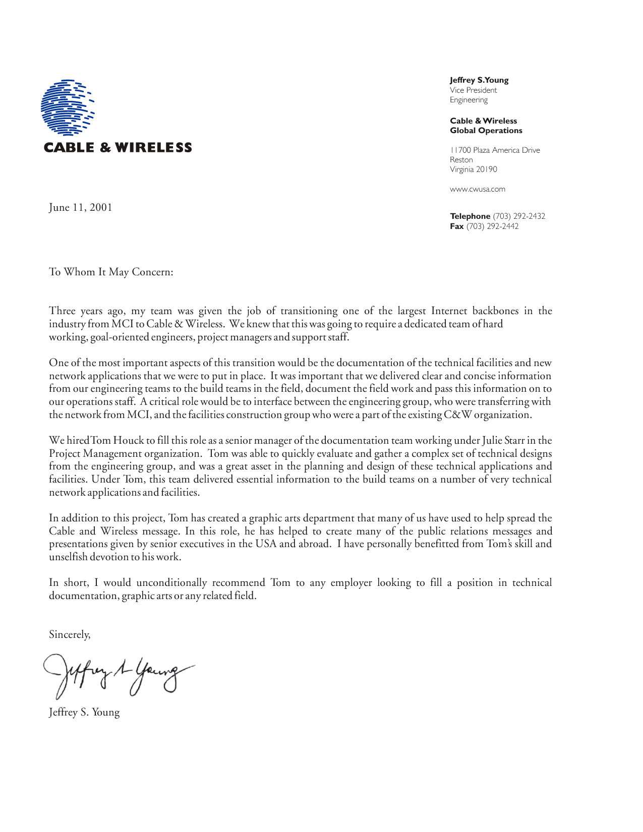 letter from the president of a company template