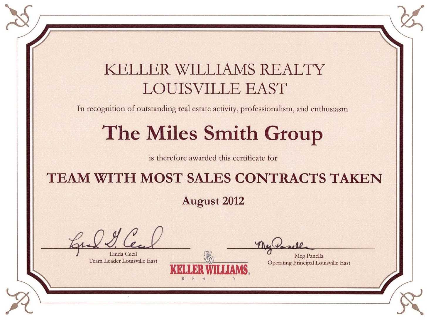 keller williams golden letter template