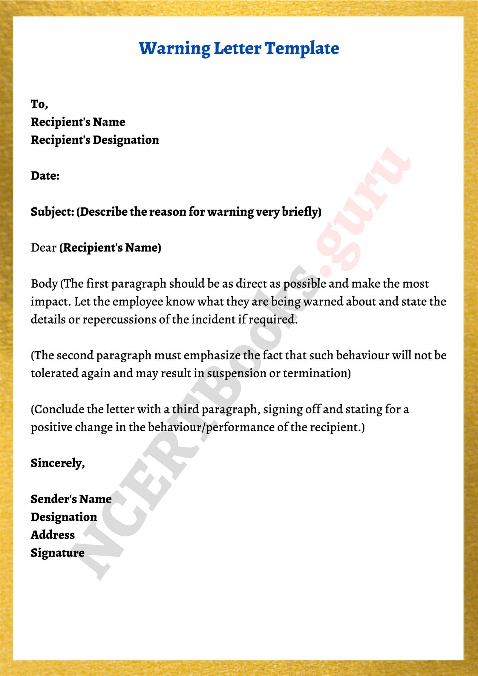 formal warning letter template