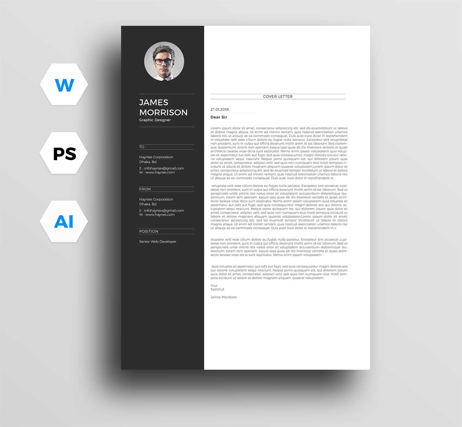 minimalist cover letter template