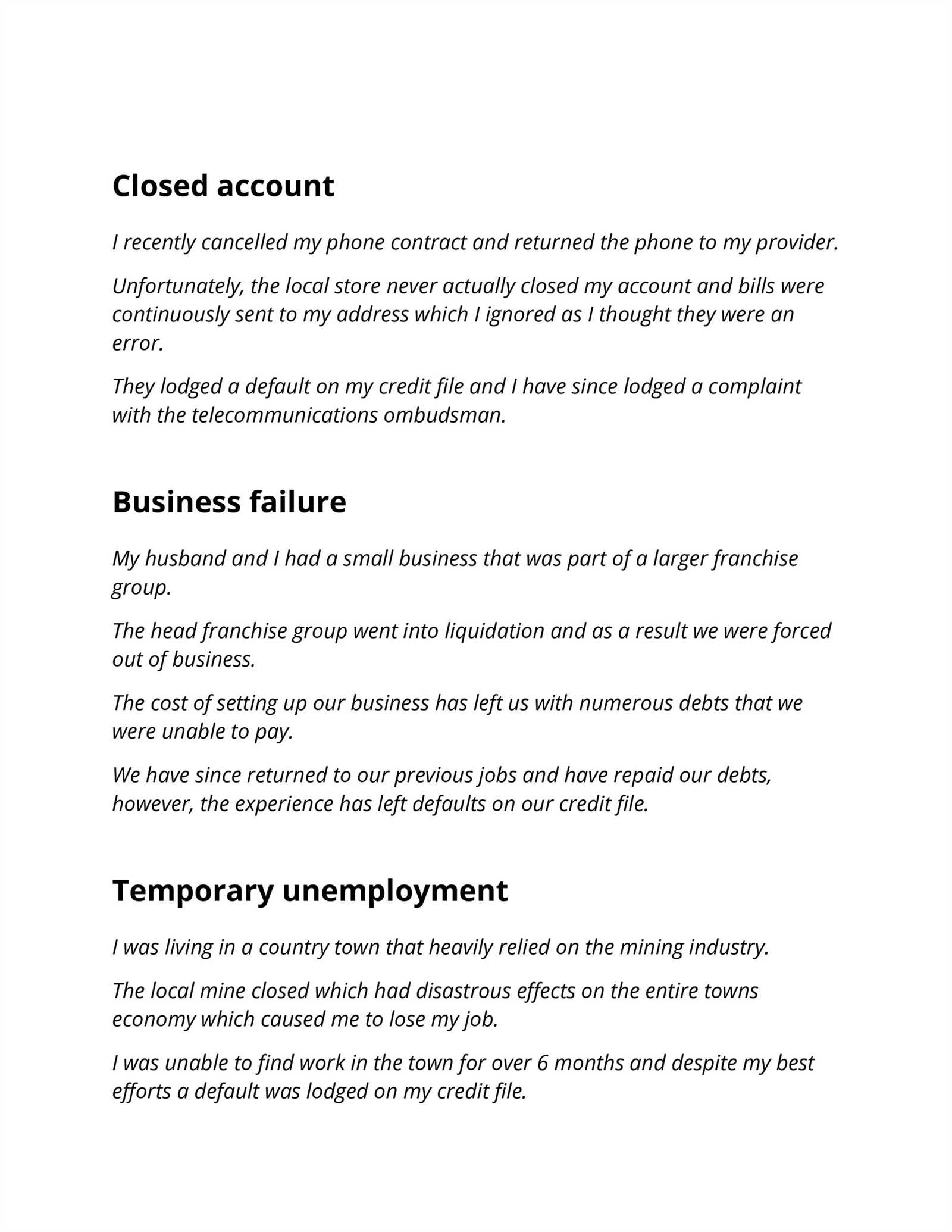 letter of explanation mortgage template