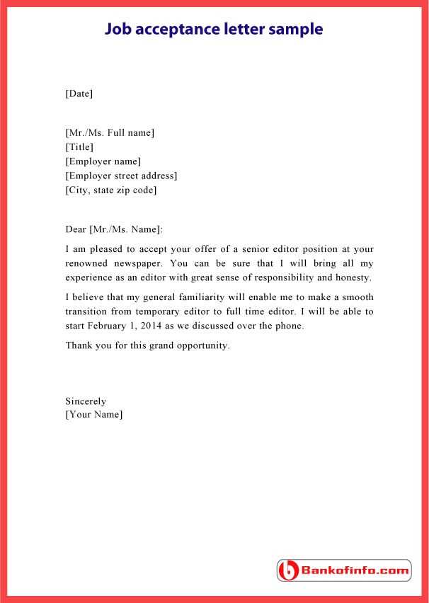 letter of acceptance ira template