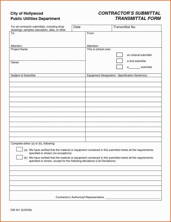 construction letter of transmittal template