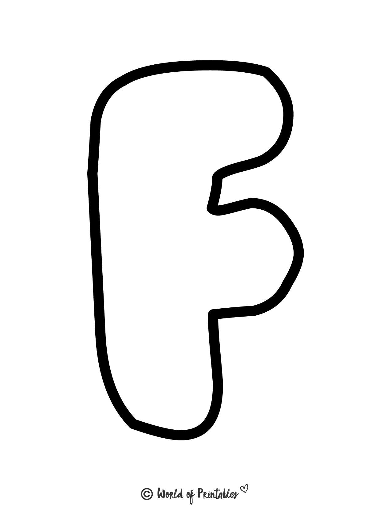 large letter f template