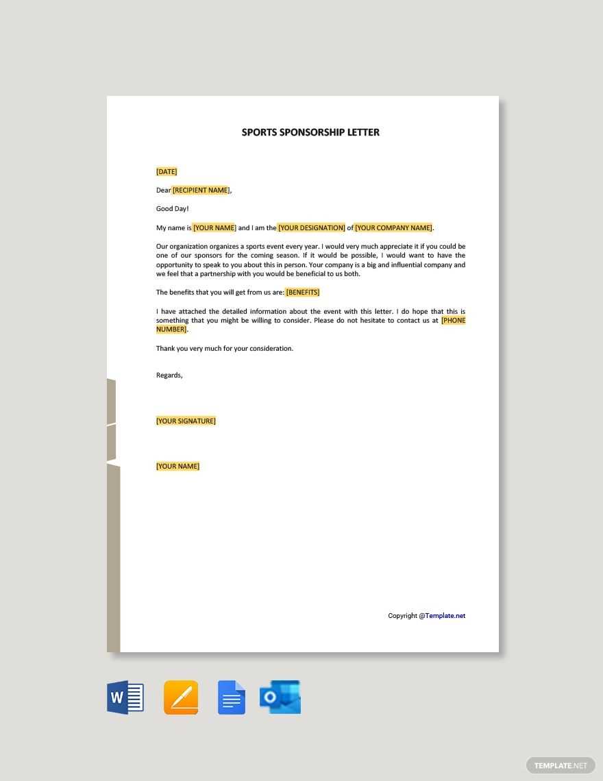 youth football sponsorship letter template