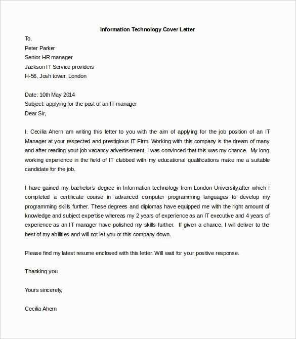 template cover letter for job application