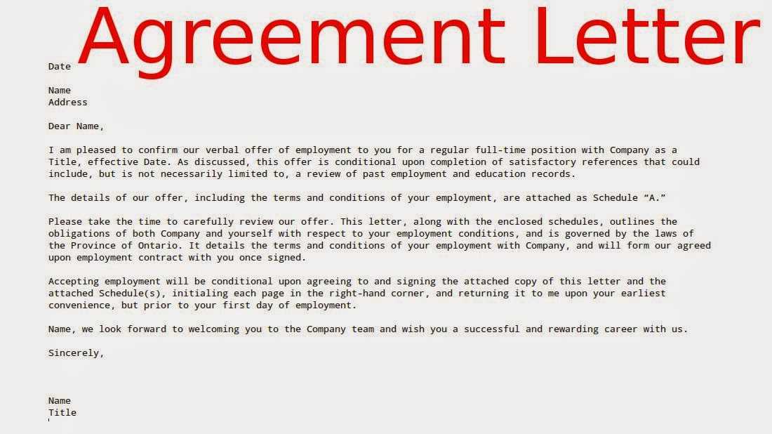 side letter agreement template