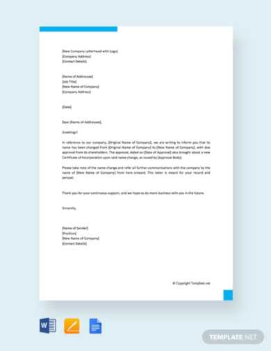 business name change letter template