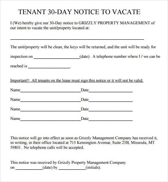 assisted living 30 day notice letter template