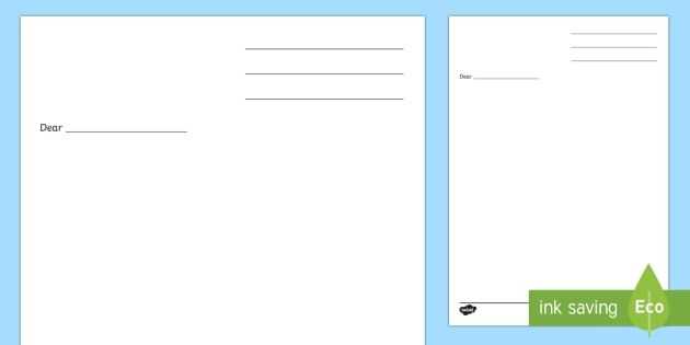 blank letter template for students