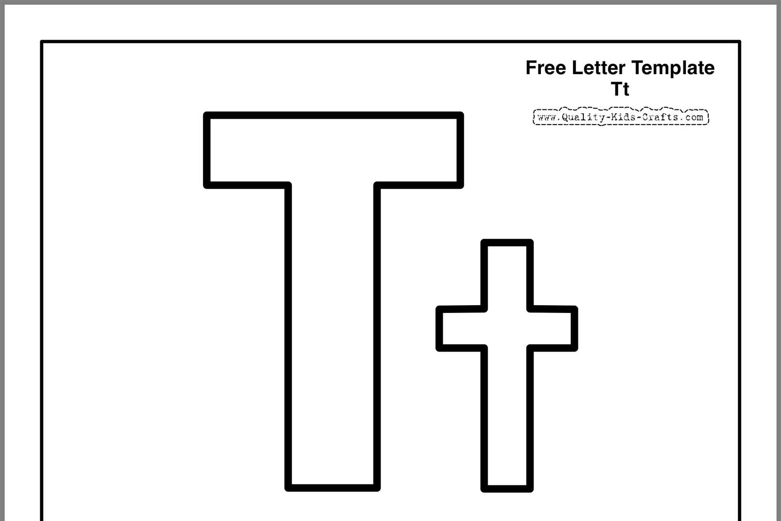 large letter t template