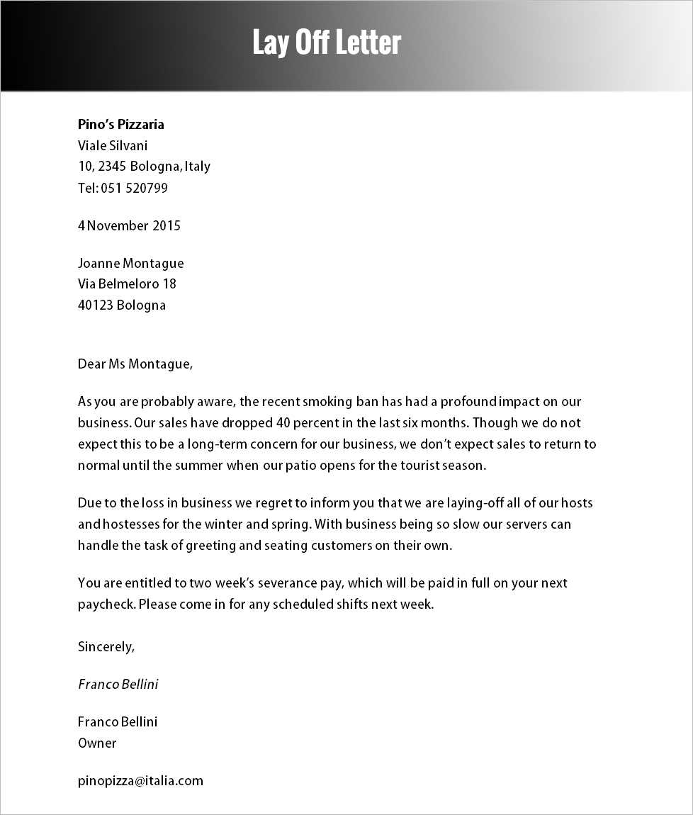 layoff letter template free