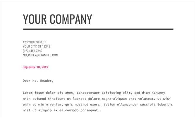 business letter template google docs