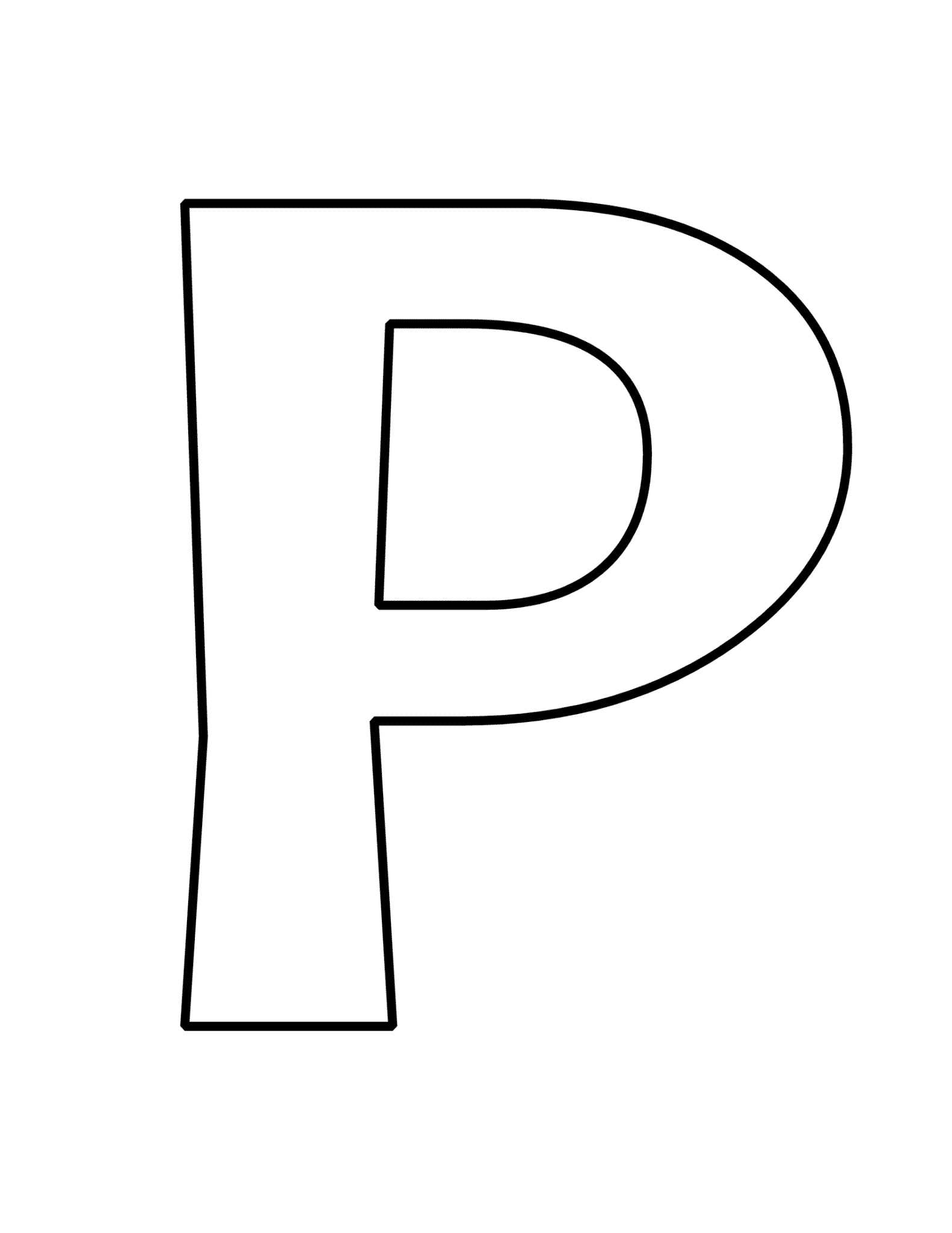 letter p template free printable