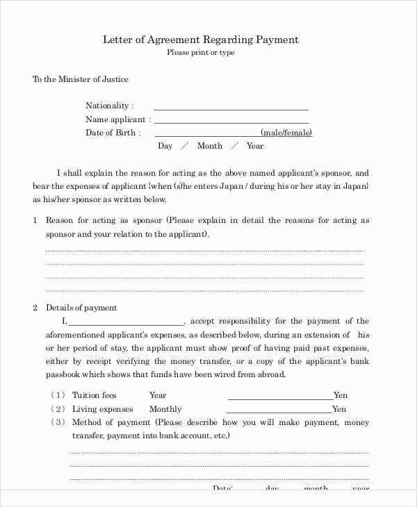 service agreement letter template