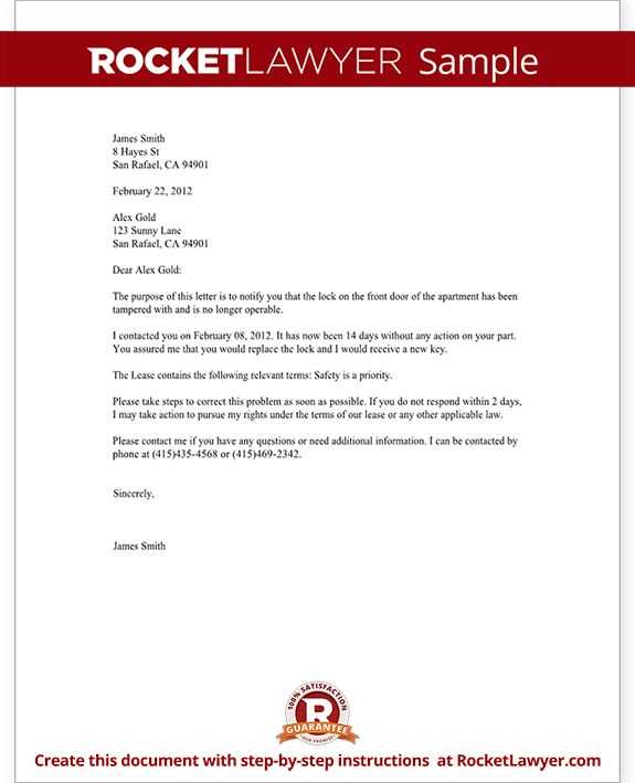 lease violation warning letter template